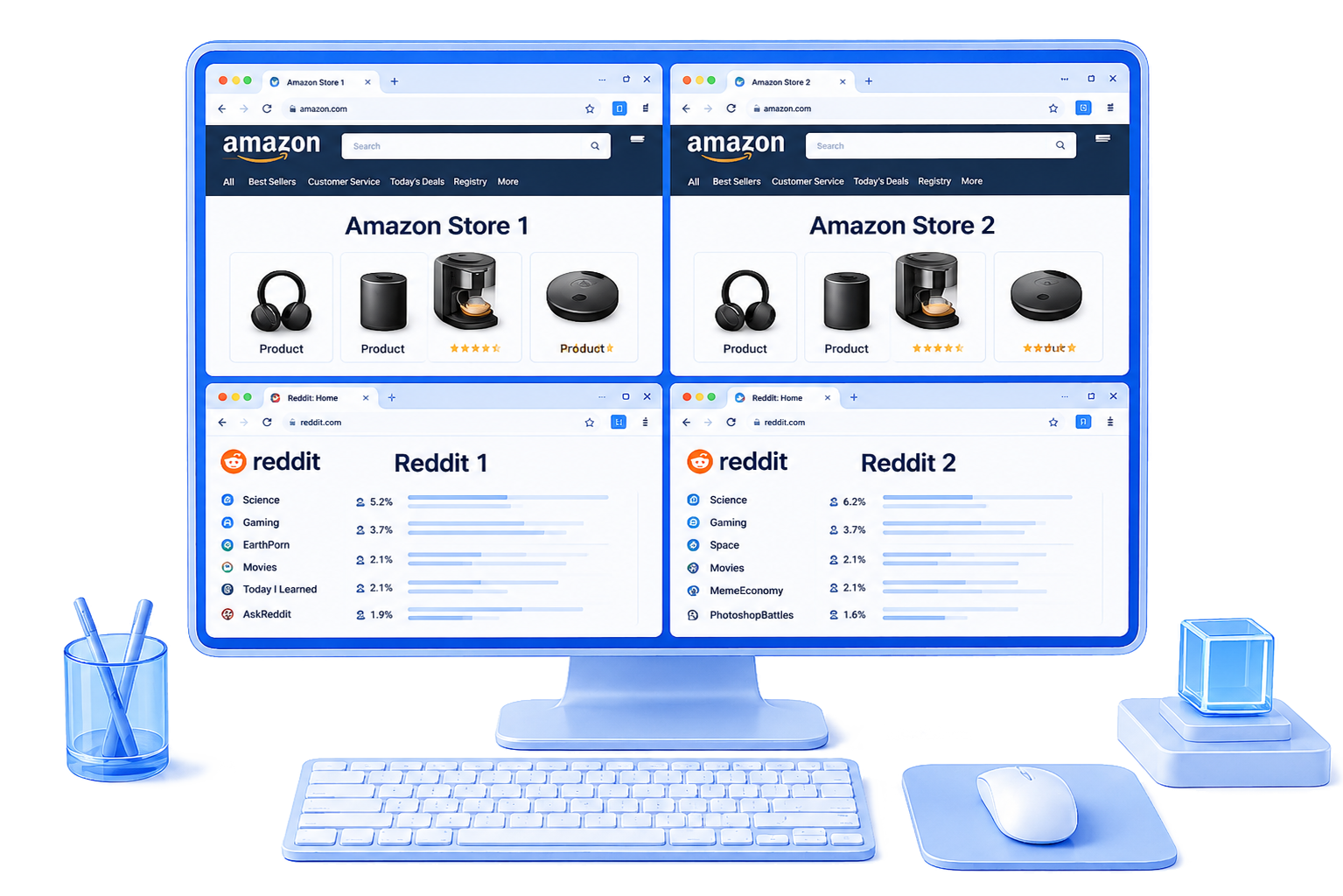 MoreLogin Cloud Phone 3D Hero Illustration